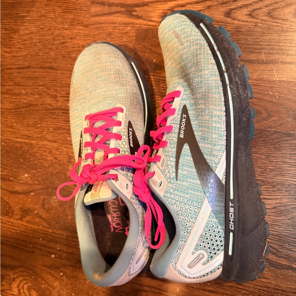 Brooks Women's Running Shoes Ghost 14 size 8.5 - Blue and Pink - Picture 3 of 6